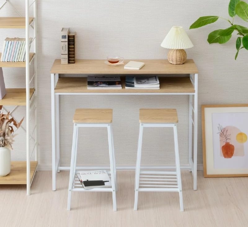 Amazon.co.jp: カウンターテーブル スツール 2脚セット 高さ87cm